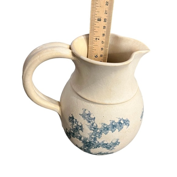 Vintage Elizabeth Roman Vermont Pottery Spongeware Pitcher - Picture 11 of 11
